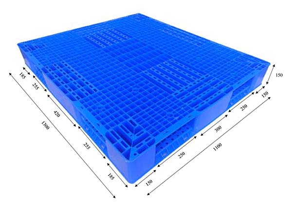 Pallet nhua 1100x1300x150mm 2 mat 1